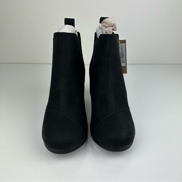 NWT TOMS Women’s Bailey Black Wedge Suede Nubuck Ankle Bootie - Size: 6 - Picture 4 of 11